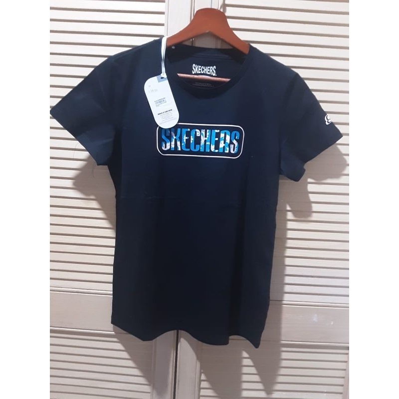 SKECHERS Kaos Graphic Hitam- 100% original