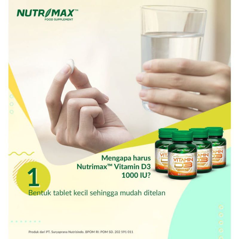 NUTRIMAX FOOD SUPPLEMENT VITAMIN D3 1000 IU ISI 60 KAPLET