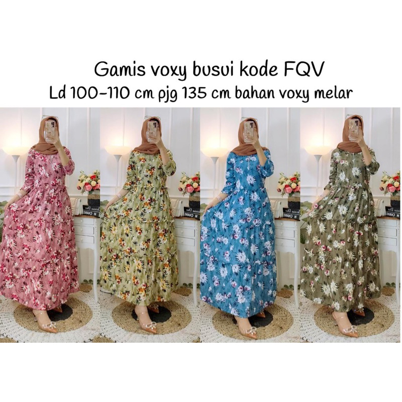 gamis bahan voxy busui fqv