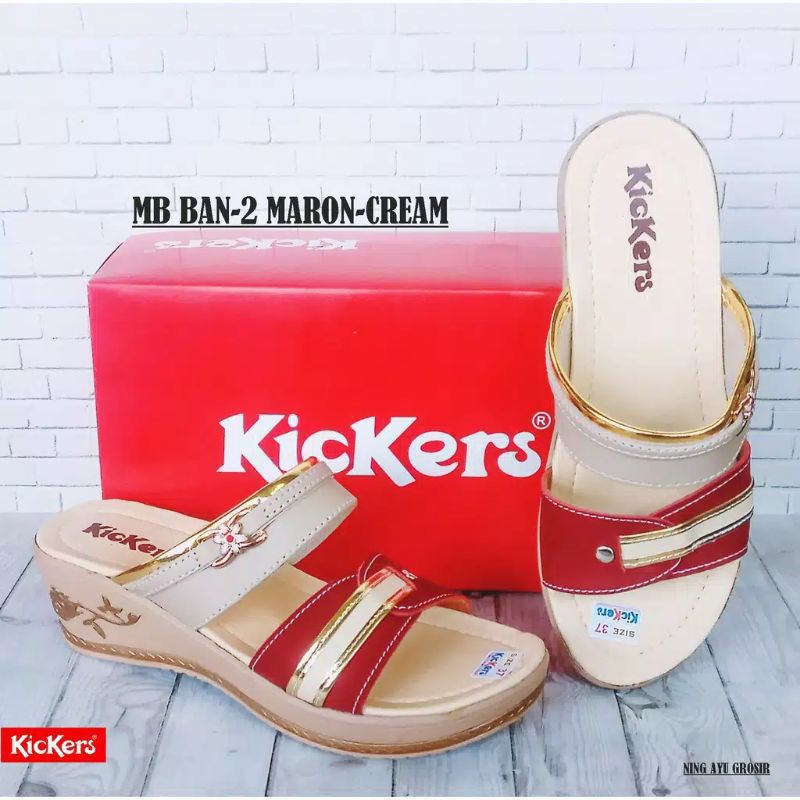 sandal wedges wanita kickers