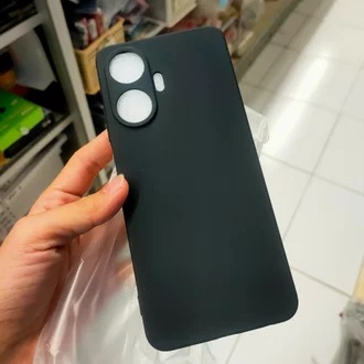 Original Silicone Black Realme C55 NFC PREMIUM Silikone TPU Flexible Matte Cover Soft Case Full Hitam Glare Anti Minyak Doff Pop up Top Softcase Gelap Polos Tipis Thin/SLim NFC S T Karet Kondom Plastik TPU Play Pro 4g 5g 8T Reno 8 Reno8T