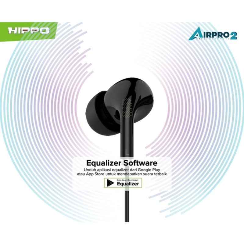 Hippo Earphone Airpro 2 Super Bass Jack 3.5mm Wired Handsfree Android Original Earbuds Headset