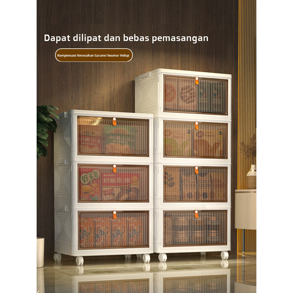 Lemari Lipat Untuk Baju Buku Dan Sepatu Magnetik Multifungsi 4 Susun