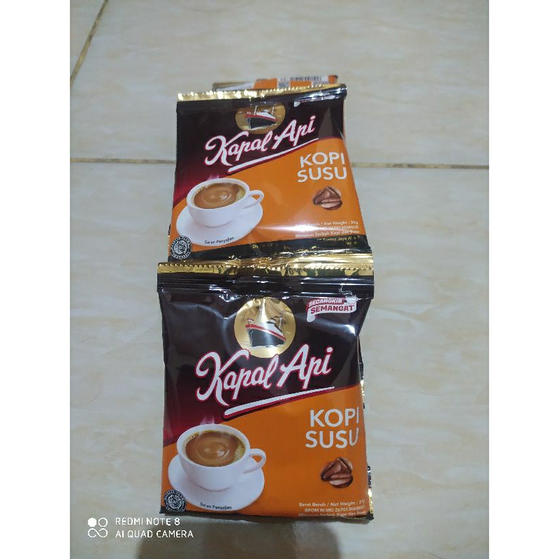 

Kapal api susu 31g, isi 10sachet kopi susu