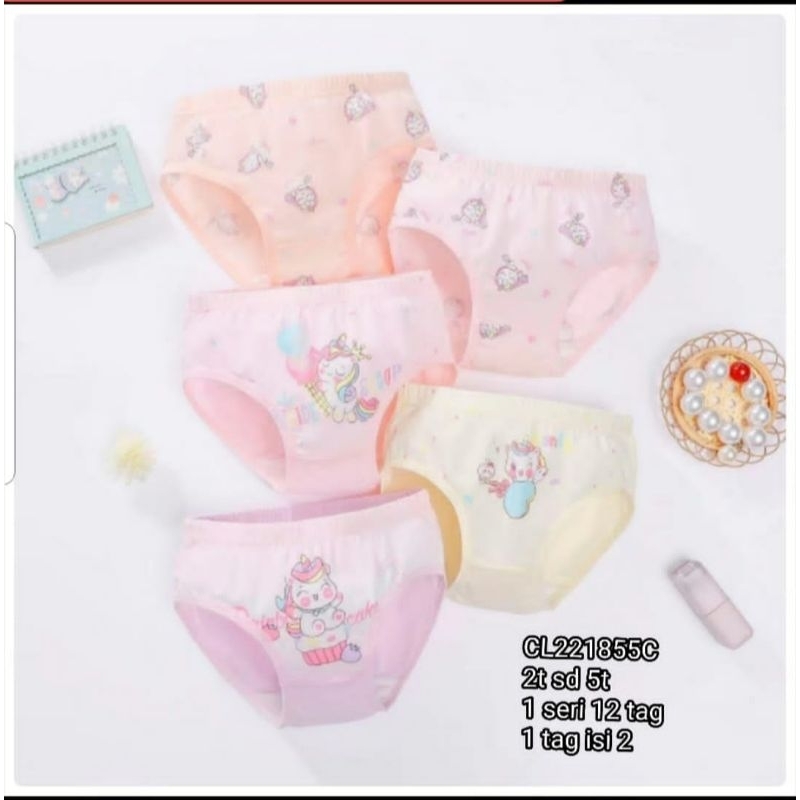 celana dalam 2pc catell love anak cewek girl perempuan 1 - 3 y