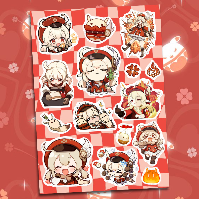 

KLEE Sticker Sheet Genshin Impact Mondstadt Pyro