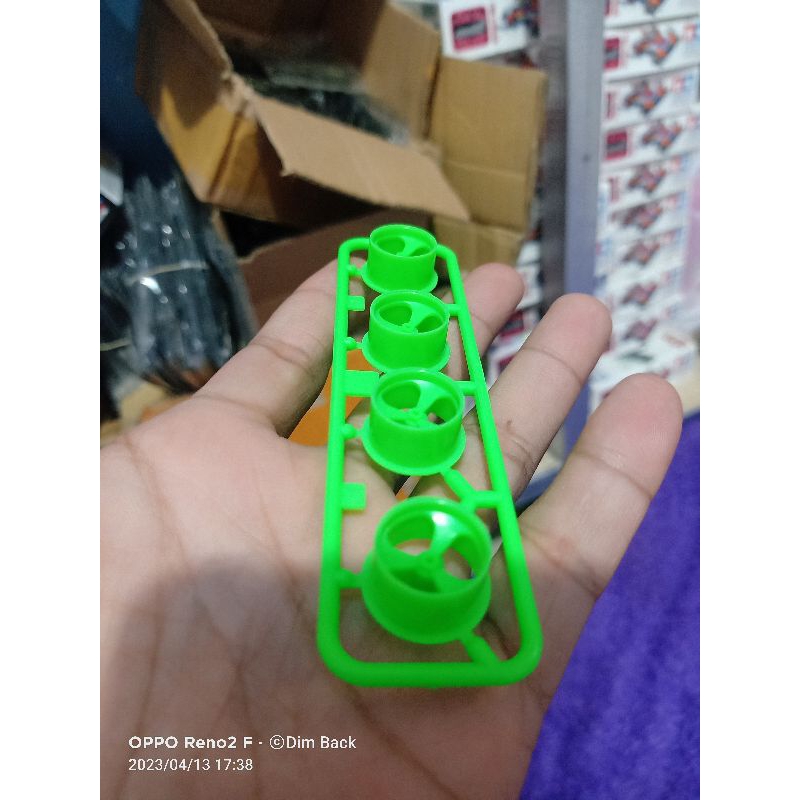 Tamiya Wheel Velg Small 3 Spoke Narrow Green Ijo Hijau