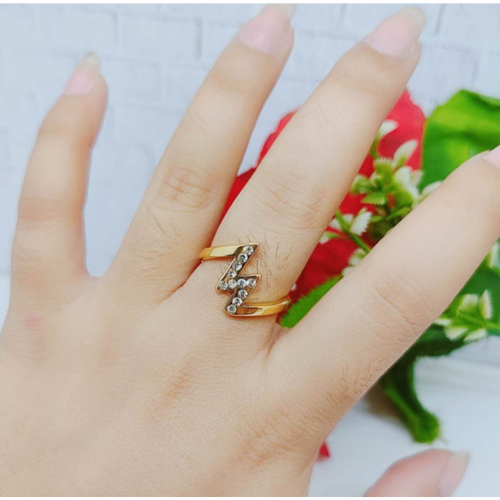 Cincin Titanium Permata Perhiasan Fashion R15/16/17/18