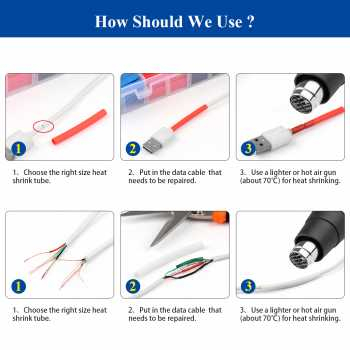 Solasi Bakar / Heatshrink Tube / Selongsong Kabel Bakar / Karet Bakar 580 Pcs Selongsong Pelapis Kabel Insulasi Heat Shrink Tube 580 Pcs Tube Bakar Listrik Mobil Selongsong Kabel Bakar Heat Shrink Tube Cable