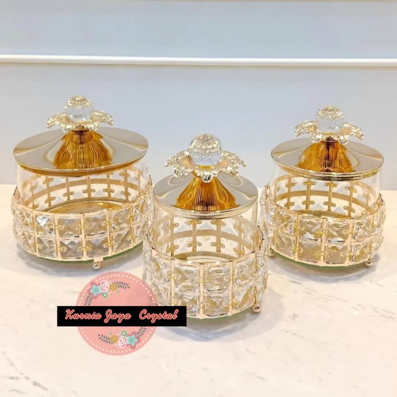Toples Turki Set 3 Gold Import/ Pajangan Toples Turki set 3