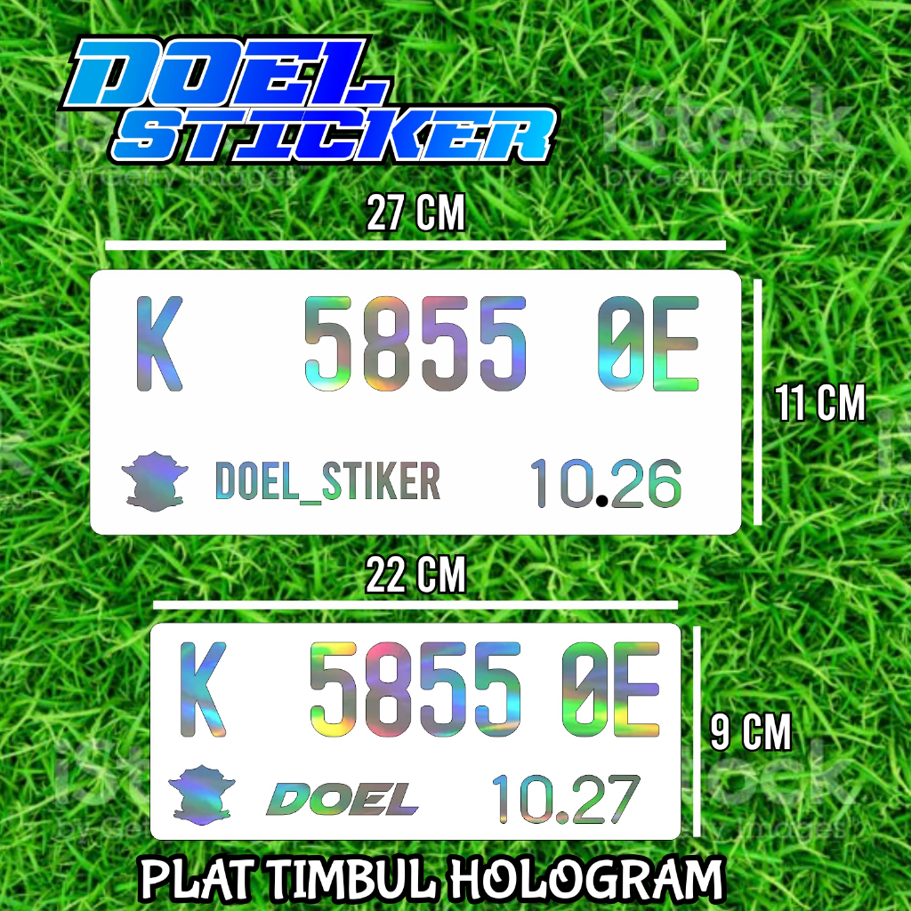 Plat Akrilik Timbul Mirror Hologram Aksesoris Motor Doel 001