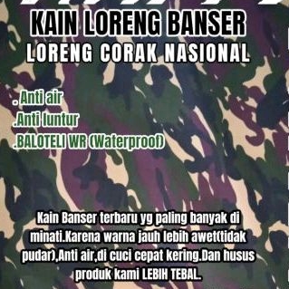 Kain Loreng PDL Banser nasional Baloteli WR anti air,anti luntur (harga per yard/90 cm)