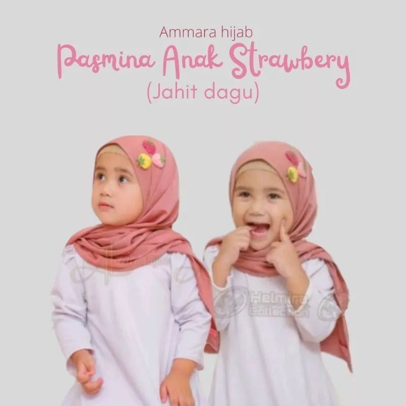 (berry) hijab anak segitiga instan strawberry / jilbab berry size 3-6thn