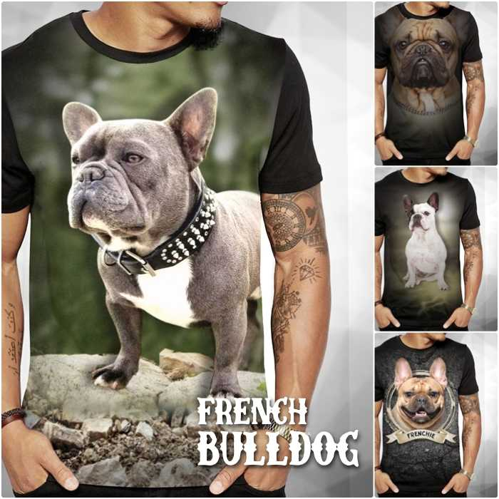 Kaos FRENCH BULLDOG Baju Gambar Anjing Doggy Dog Tshirt Puppy Lover Kaos Distro Animal Dewasa Anak