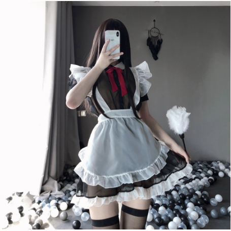Women Maid Outfit Girls Lolita Uniform Outfits Halloween Costumes Maid Dress Cosplay Lingerie French