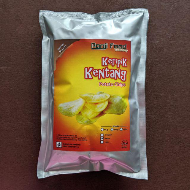 Keripik Kentang Pedas 90gr / 100% Asli Malang / Spicy Potato Chips - Panji Food