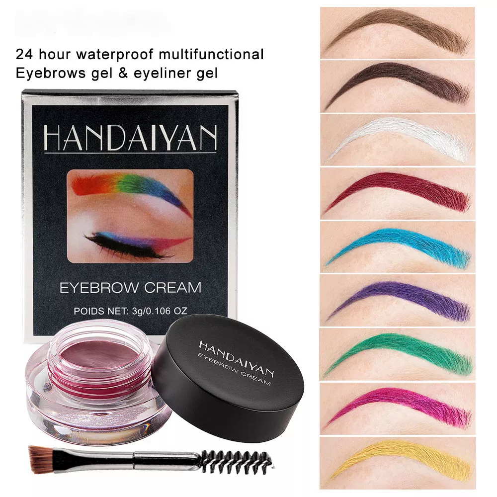 12 WARNA EYEBROWN CREAM HANDAIYAN EYEBROW EYELINER GEL LINER WATERPROOF TAHAN LAMA EYEBROW WARNA WARNI