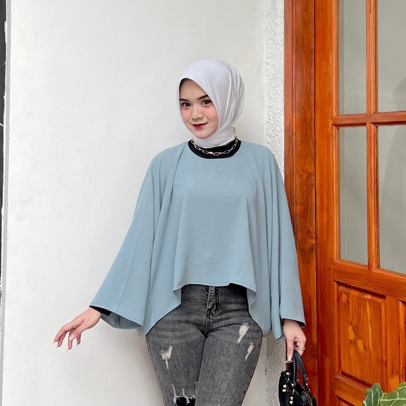 FAMELA BATWING / BLOUSE ATASAN CRINCKLE