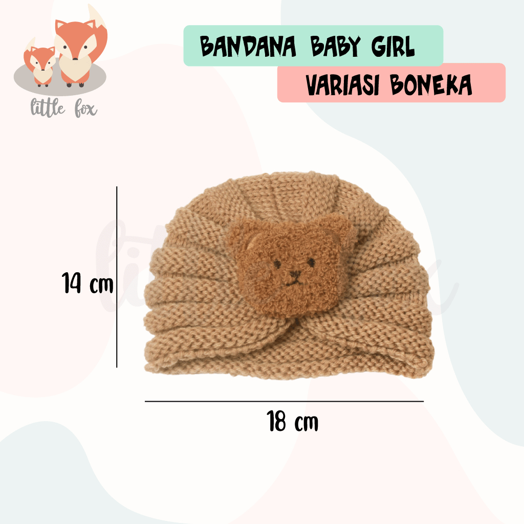 [ IMPORT ] PITA / TOPI ANAK PEREMPUAN / BANDANA BABY GIRL MOTIF BONEKA