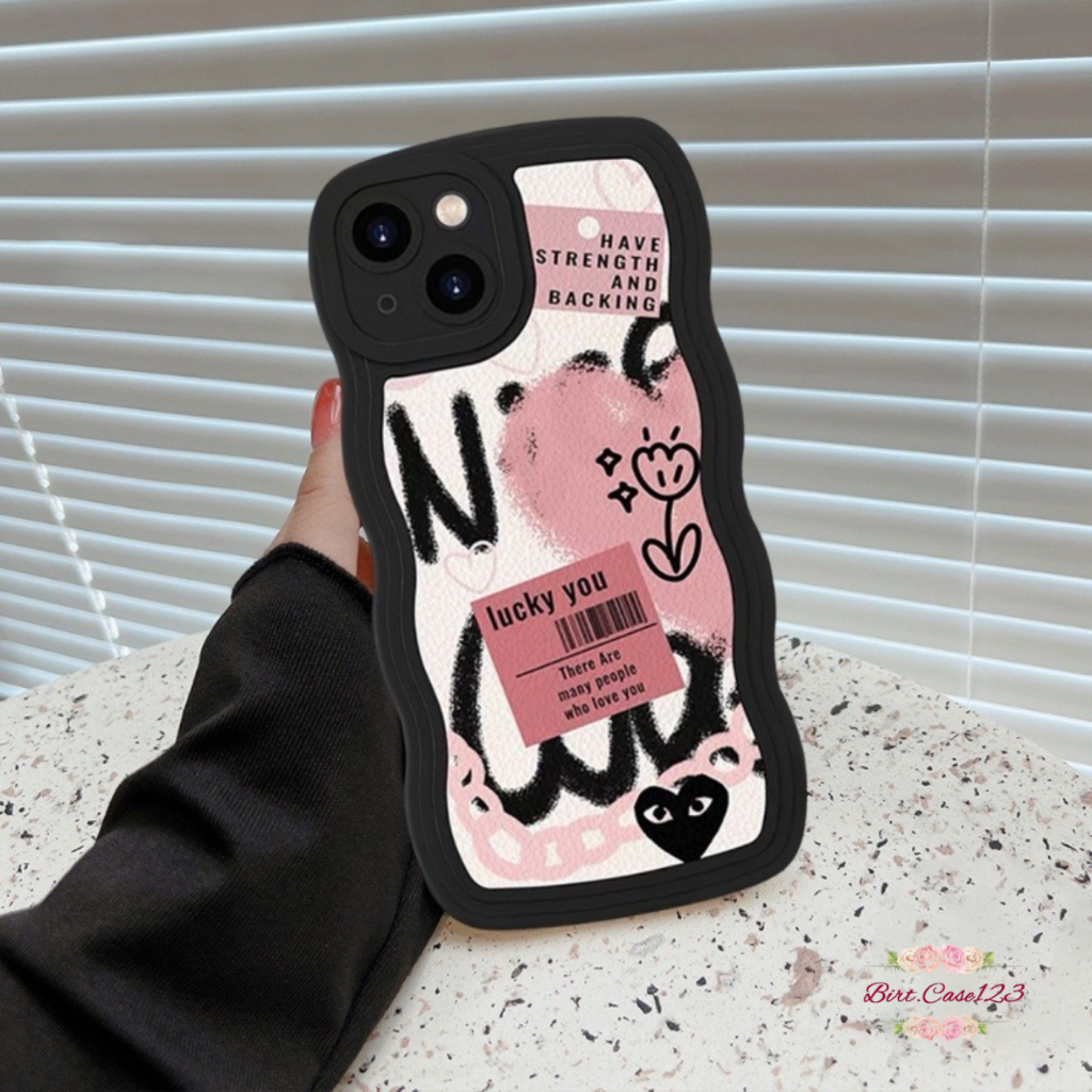 CUSTOM SOFTCASE SILIKON GELOMBANG WAVY CUSTOM GRAFITI HATI FOR VIVO Y12 Y16 Y12S Y20 Y21S Y91 Y91C V25 V25E Y22 Y35 BC7629