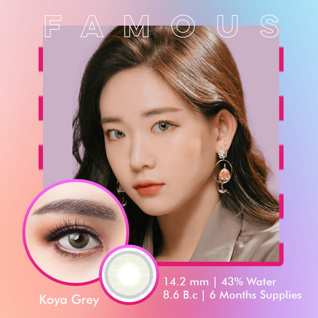 Famous With Biomoist Koya Grey Monthly Softlens Warna