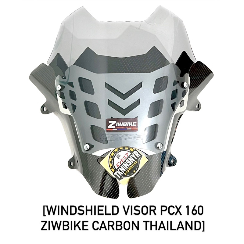 Windshield Visor PCX 160 Carbon Ziwbike Thailand Model Robot Smoke