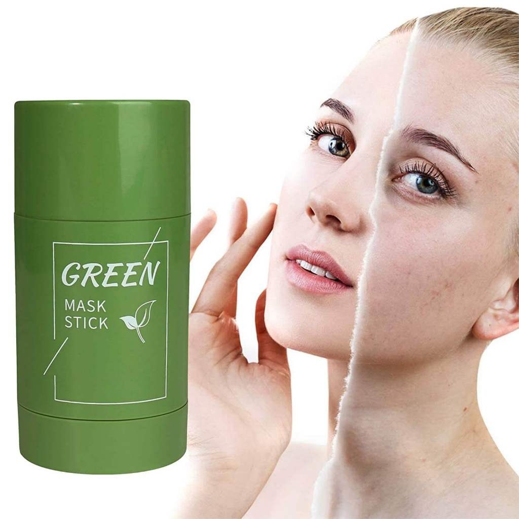 Green Mask Stick Masker Wajah Green Tea Pembersih komedo Hidung &amp; Wajah