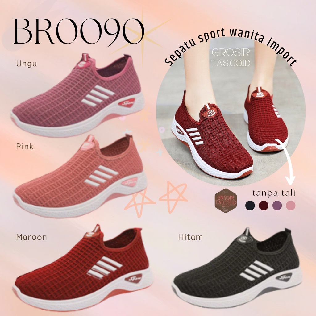 GROSIRTAS LV0090 Sepatu Sneakers Wanita Import Sepatu Sport Wanita Rajut Sepatu Fashion Wanita Korea Motif Garis