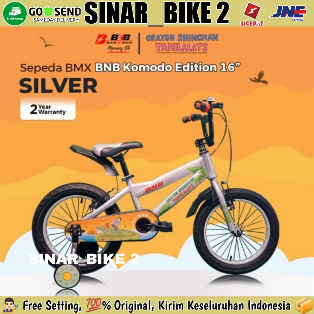 Sepeda Bmx Anak BNB Komodo Ukuran 16 inch Shinchan x Tahilalats