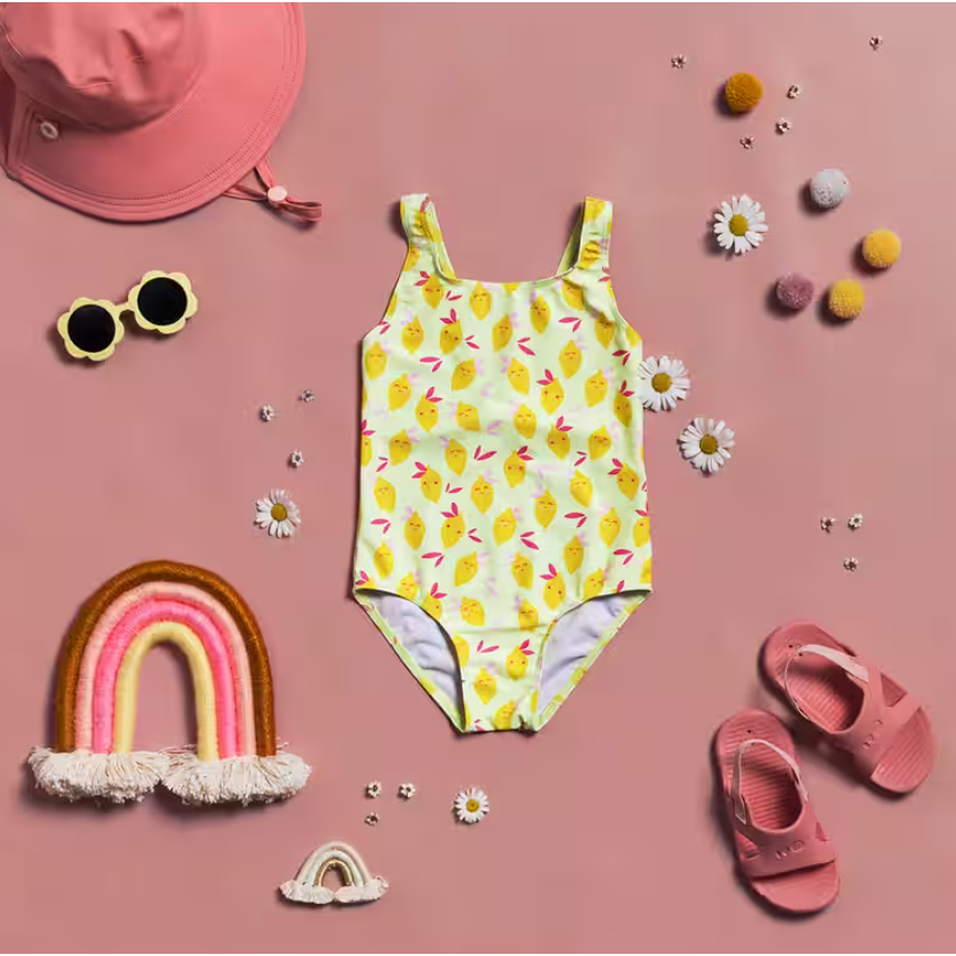 NABAIJI Baju Renang One-Piece Anak Perempuan Swimsuit Tali Bahu Lebar