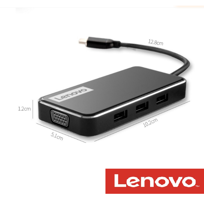 Hub Docking Station Lenovo Type C To 6 Port USB HDMI VGA Original