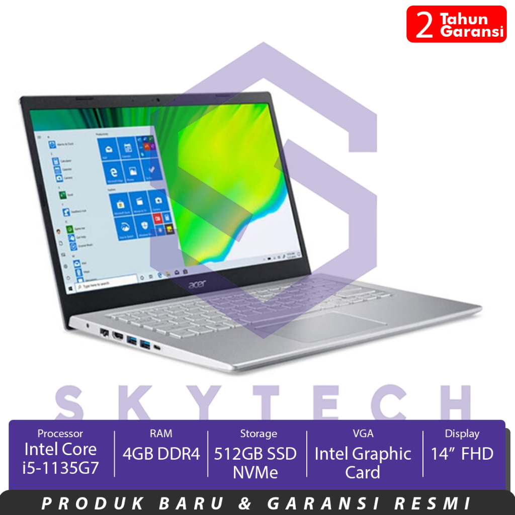 LAPTOP ACER ASPIRE A514 54 56MU INTEL CORE i5 1135G7 RAM 4GB SSD 512GB FREE WINDOWS 11 + OFFICE 2021