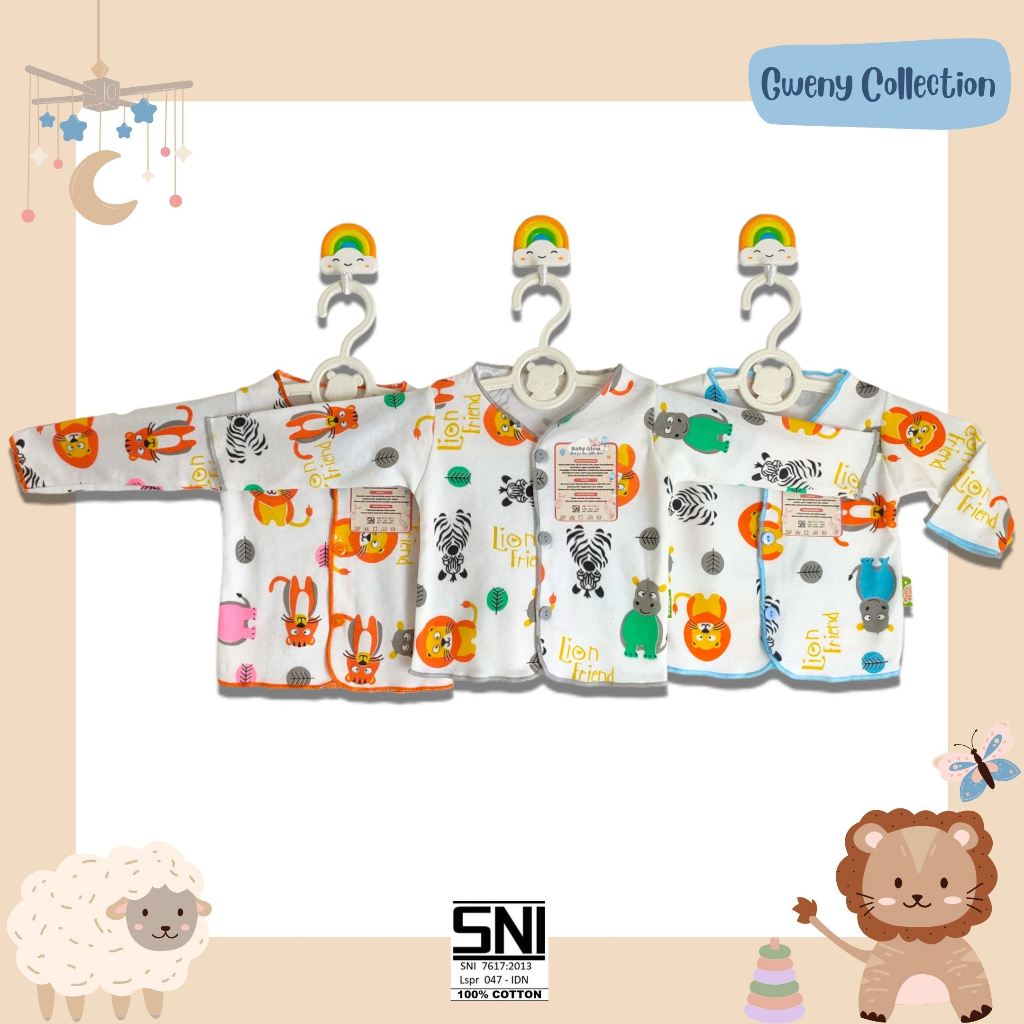 Atasan Baju Bayi / Atasan Baju anak Motif Lion Friends Baby Glow