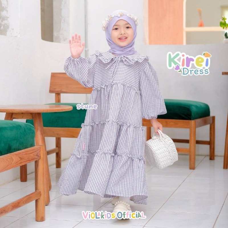 Afsheenastore Gamis Kirei / Dress Anak Crinkle By Violakids