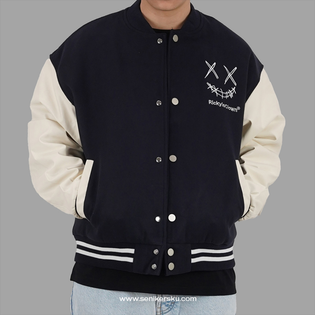 RIC Ricky Is Clown Varsity Jacket Classic Navy