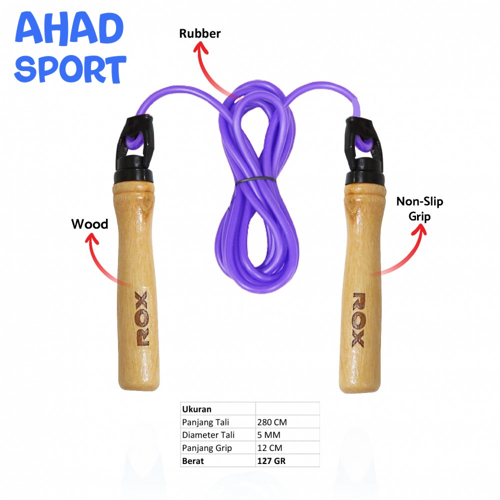 Tali Skipping Skiping Kayu Jump Rope ROX RXF-923