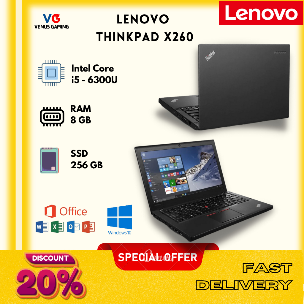 Murah Lenovo Thinkpad X260 i7 gen 6 Ram 8GB - 256GB SSD / 12,5 Inch