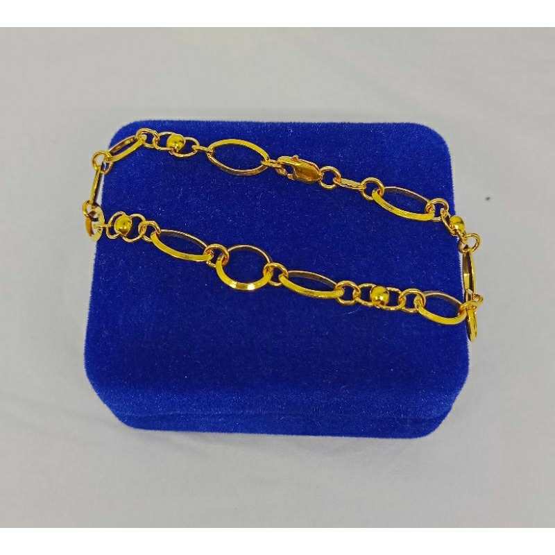 gelang tangan rantai hollo ovall vensy/perak asli silver 925 lapis emas/perhiasan fashion wanita terbaru