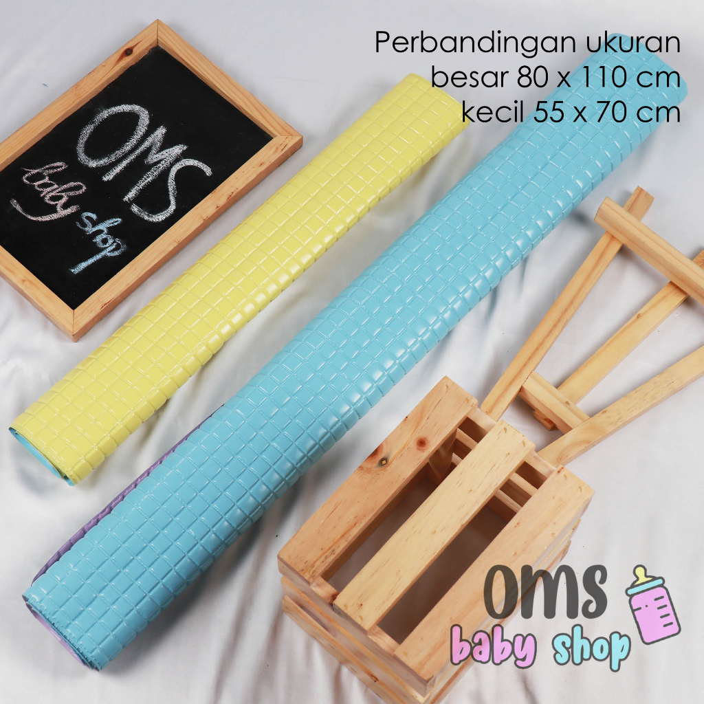 Perlak Bayi Bahan Karet Natural merk HOSANA baby motif polos / organic rubber cotsheet