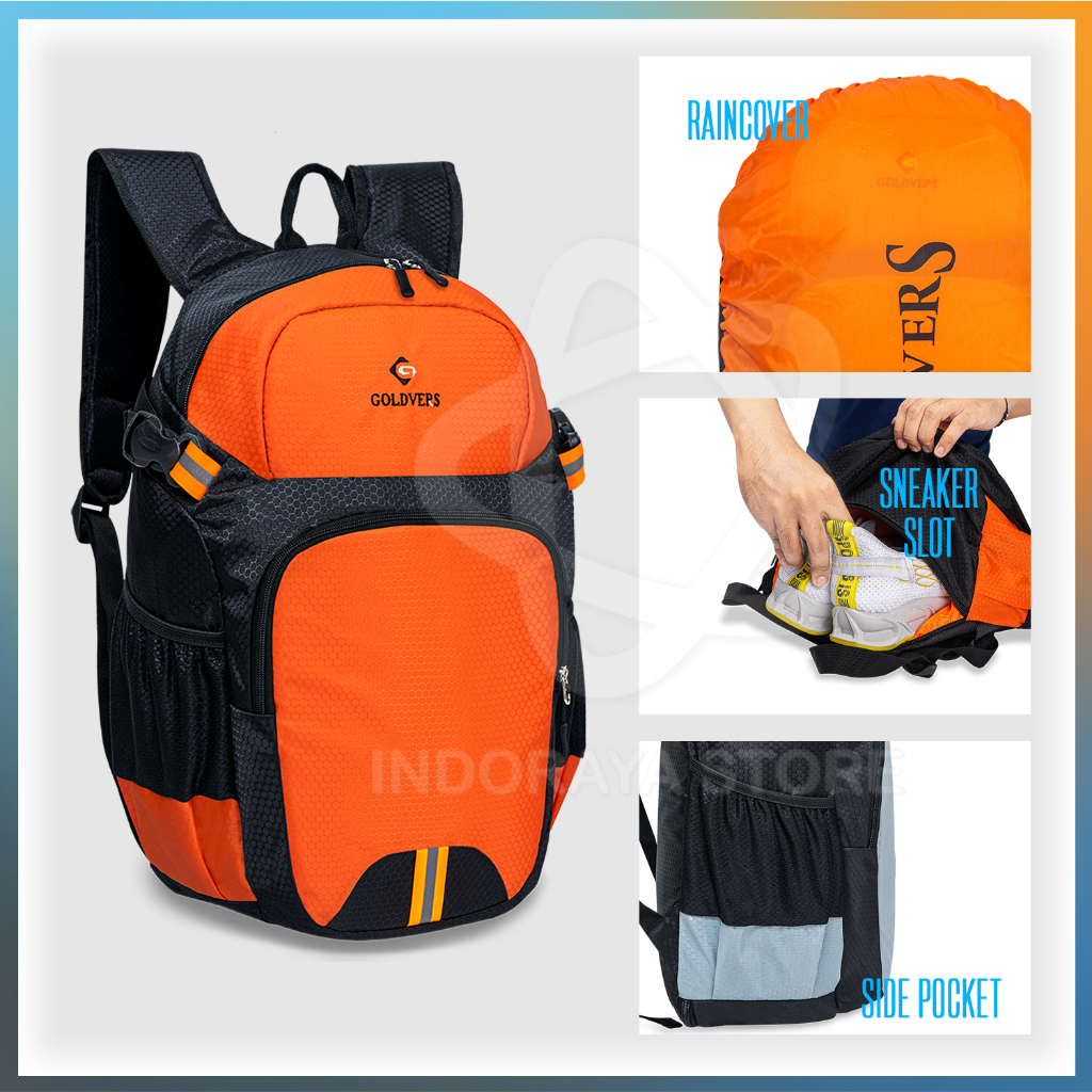 Tas Ransel Pria Backpack Olahraga 35L Tas Waterproof Anti Air Free Raincover Indoraya_store