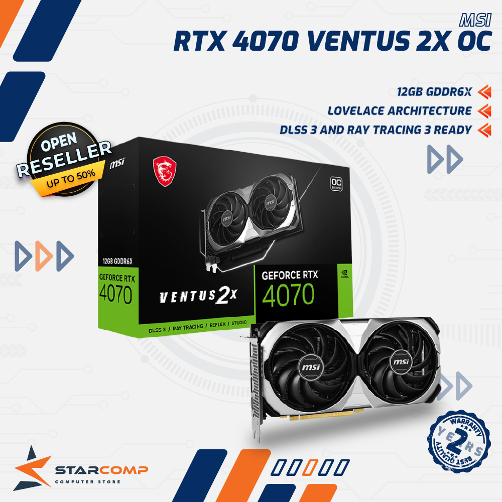 MSI GeForce RTX 4070 VENTUS 2X 12G OC VGA RTX4070 12GB GDDR6X