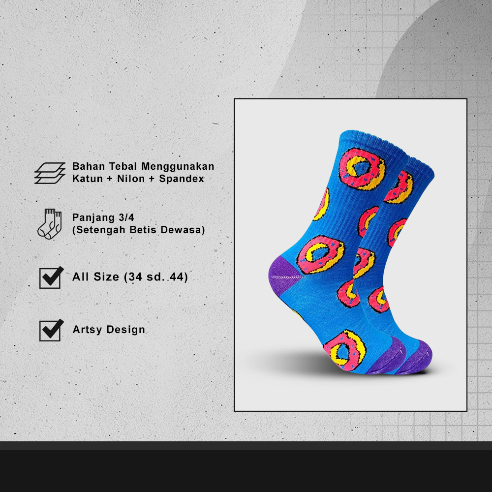 Kaos Kaki Pria Wanita Kasual Olahraga Old School Panjang All Size Motif Tribal Bahan Premium Tebal A