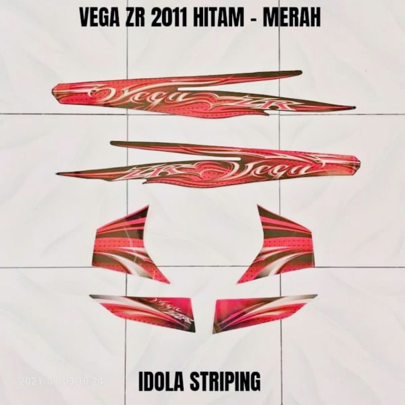 Striping Vega ZR 2011 Hitam Merah