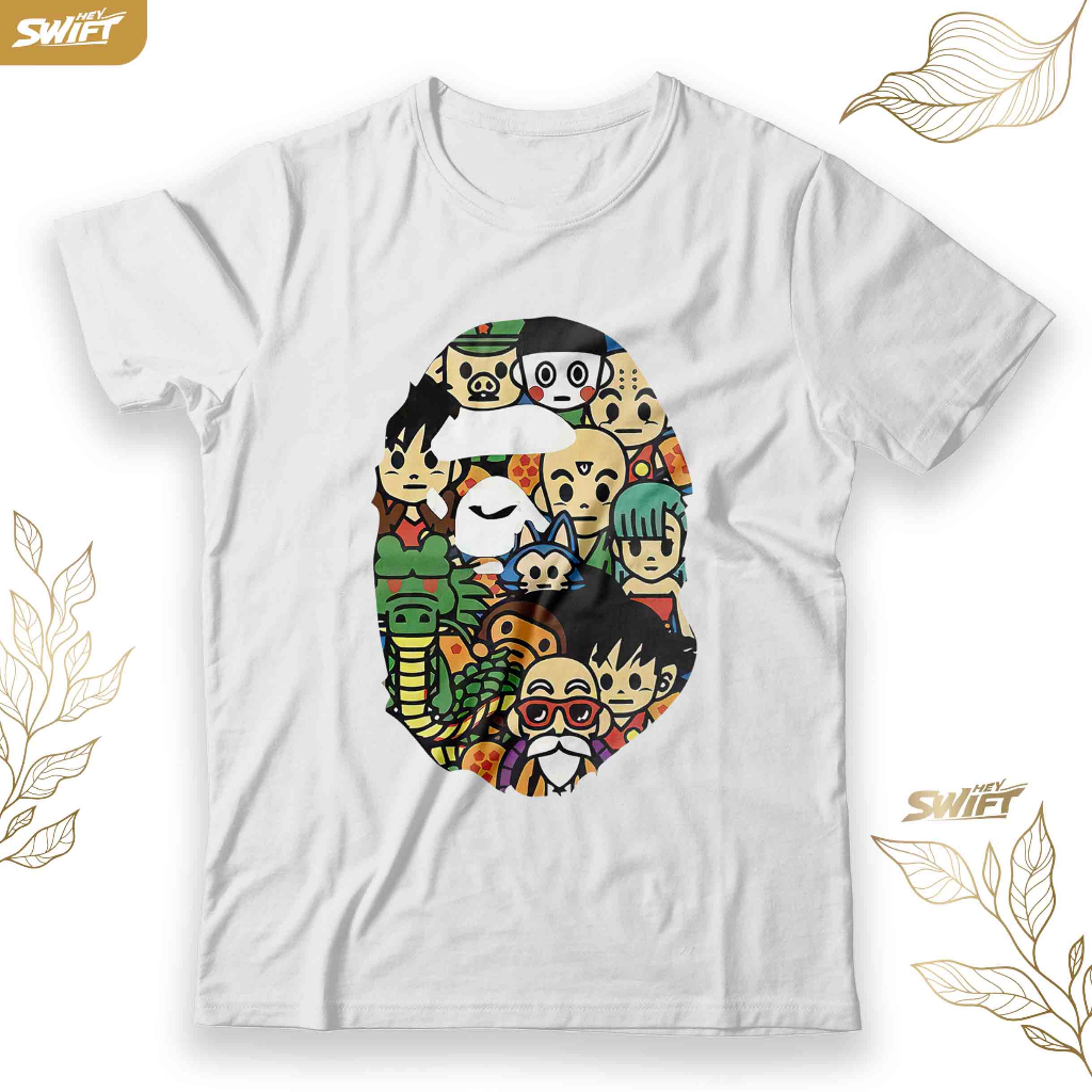 KAOS Dragon ball z x BAPE baby milo anime TSHIRT BAJU DISTRO