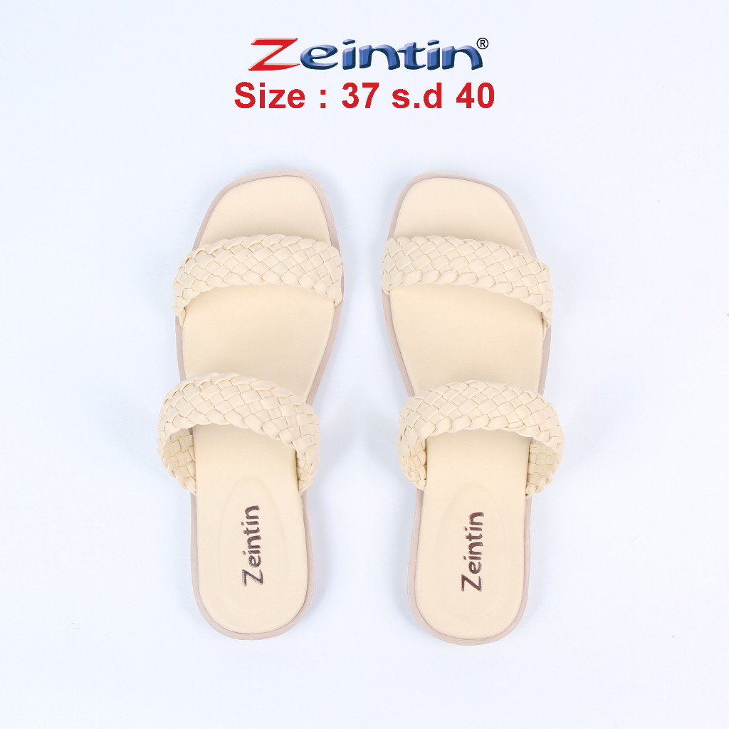 Zeintin - Sandal Wanita Sandal Selop Wanita Model Anyam Bahan Kulit Sintetis Lentur Original Zeintin SS