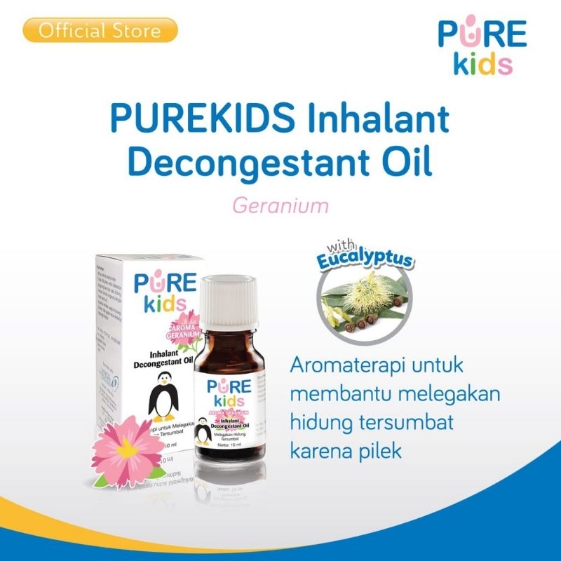 PUREKIDS Inhalant Decongestant Oil 10ml Pilek Hidung Tersumbat Pure Kids 10 ml