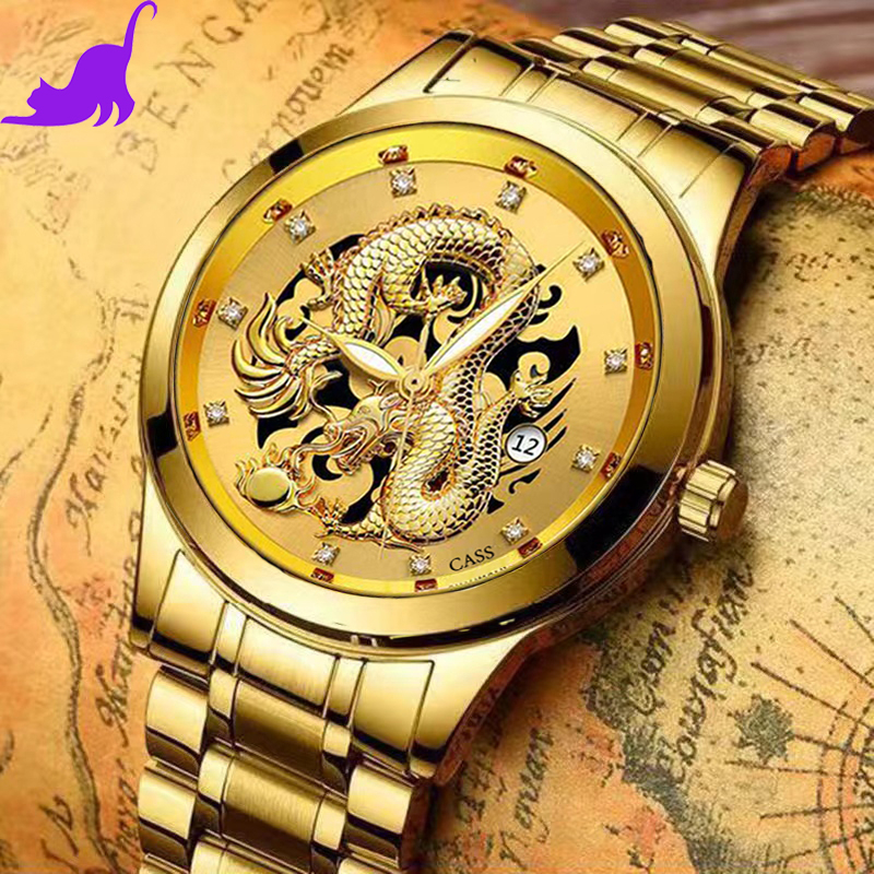 Jam Tangan Pria Seiko Original   Jam tangan Golden Dragon stainless steel timbul   Jam Tangan Analog Pria Original