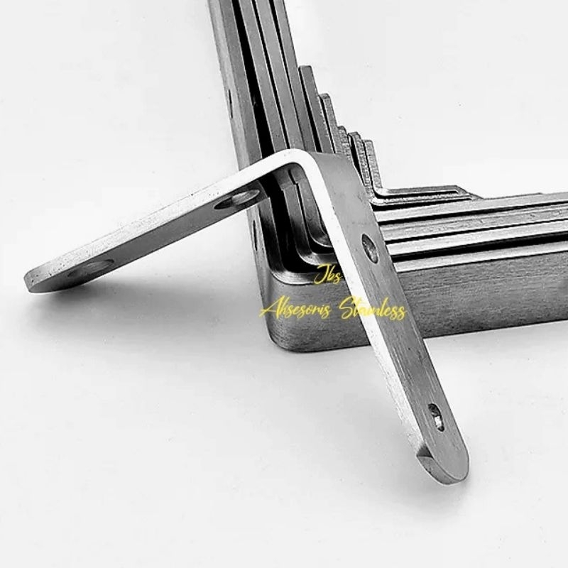 BRACKET SIKU AMBALAN STAINLESS 40X40MM(4CM) T: 2MM - PENYANGGA RAK