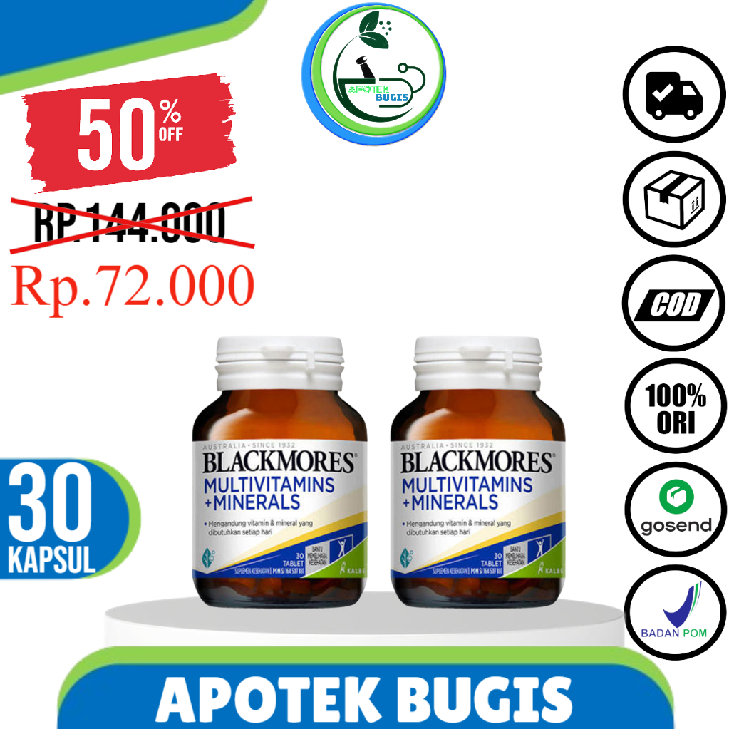 BLACKMORES MULTIVITAMINS + MINERALS BPOM KALBE - 30 TAB