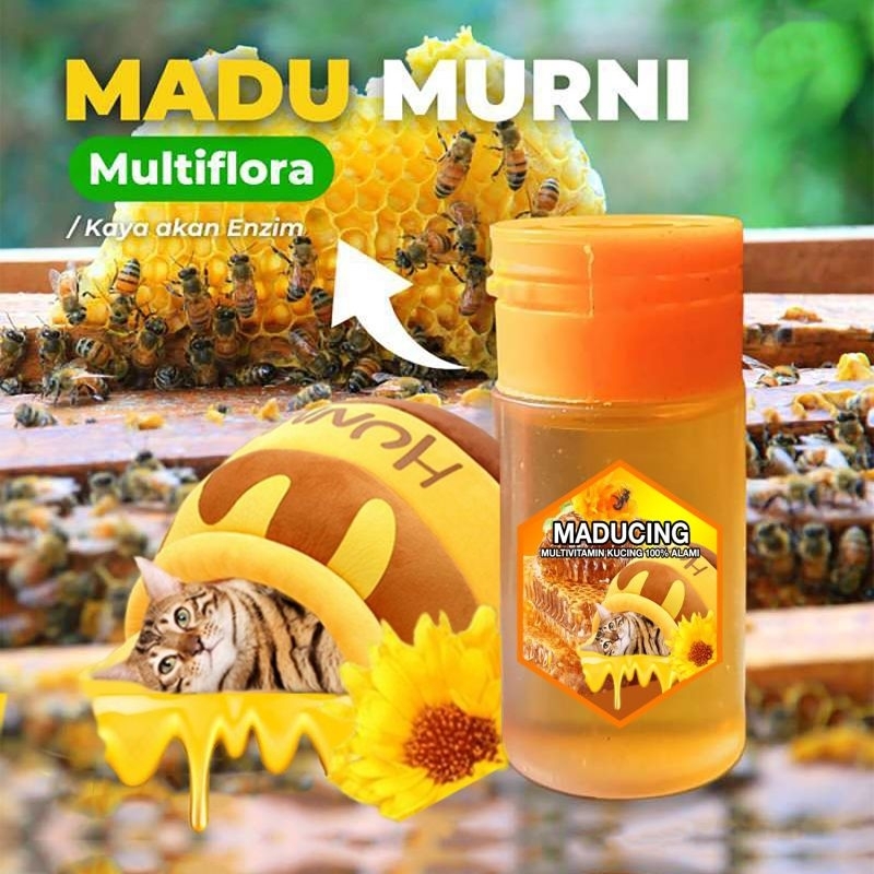 MADUCING - Madu Untuk Kucing Vitamin Kucing Penambah Nafsu Makan Kucing Sakit Imun Kucing Vitamin Kucing Obat Kucing Lemas Imunitas Kucing